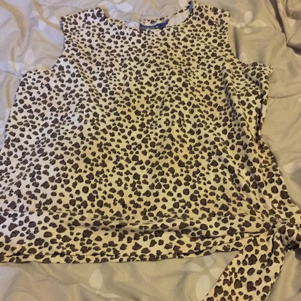 Leopard print tank with tie